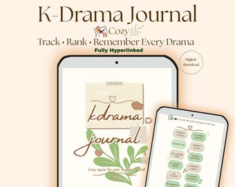 K-Drama Digitales Journal & Planer | Gemütlicher Kdrama Tracker, Checkliste, Bewertungen, Bingo Seite | GoodNotes iPad PDF