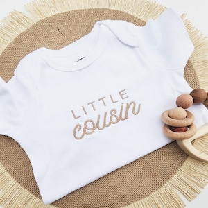 Embroidered Little Cousin Onesie® Brand, Pregnancy Announcement Custom Onesies® Brand, Onesie® Baby Neutral Onesies® Siblings 129