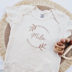 Embroidered Onesies® Brand, Personalized Name Baby Onesies® Custom Neutral Onesies® Baby Name Onesie® Pregnancy Announcement Family Z33
