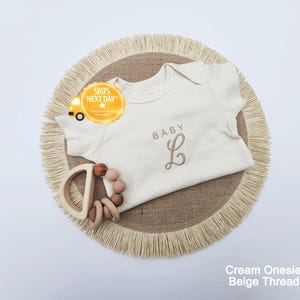 Embroidered Baby Name Onesies® Brand, Baby Initial Monogram Personalized Baby Onesies® Neutral Onesies® Girl, Boy Pregnancy Announcement Z24