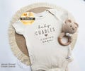 Embroidered Baby Name Onesie® Girl, Boy, Pregnancy Announcement Onesies® Brand, Baby Coming Soon Onesies® Custom Natural Neutral Onesies® Z8