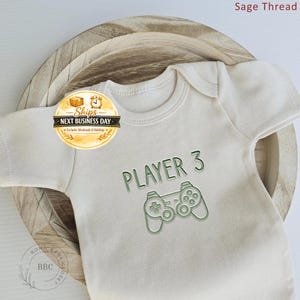 Embroidered Gaming Player ONESIES® Brand Father's Day Gift Onesies® Brand Game Onesie®  Husband Pregnancy Announcement Custom Onesie® J12