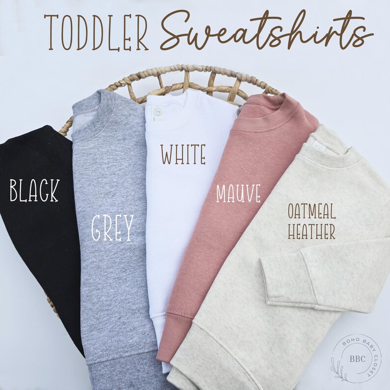 Embroidered Name Sweatshirt Embroidered Crewneck Toddler Sweatshirt