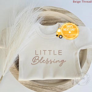 Little Blessing Onesie® Brand, Embroidered Onesie® Pregnancy Announcement, Blessed Bodysuit Religious Onesie® Blessed Onesie® E35