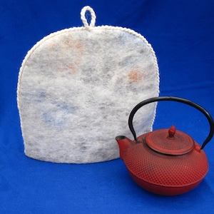 Wet Felted Teapot Cover - Natural Wool Tea Cosy - Ready for Needle Felting Projects