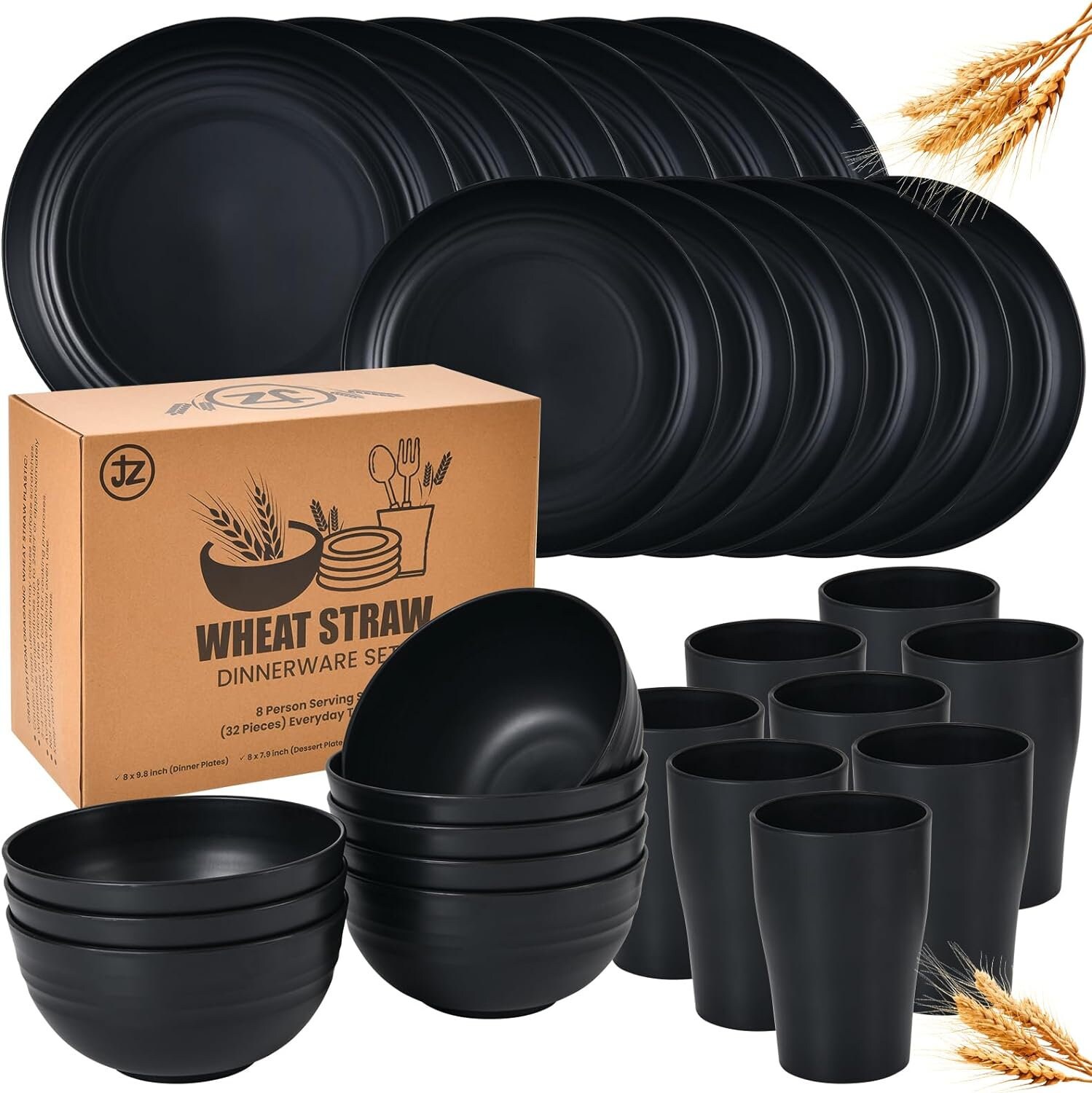 12 Stabile Plastikbecher, 32 Oz (ca. 1 Liter) – Bunt, Spülmaschinengeeignet & Bruchsicher