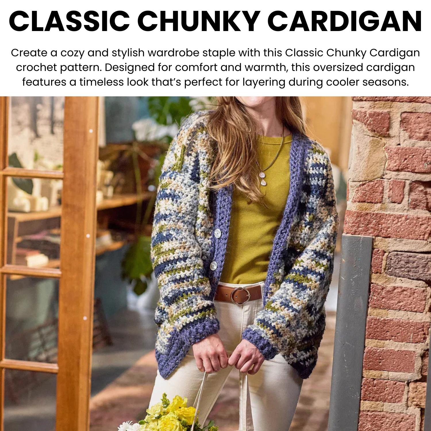 Classic Oversized Chunky Cardigan Crochet Pattern