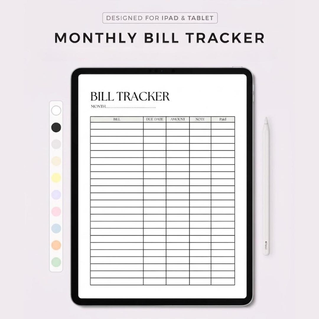Bill Tracker Example Monthly Bill Tracker Printable | Budget Planner | Expense Organizer ...