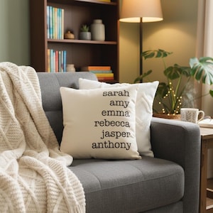 Personalized Family Name Pillow Cover: Keepsake Home Decor, Housewarming Gifts