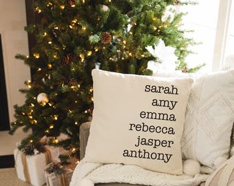 Personalized Family Name Pillow Cover: Soft Linen Blend, Custom Home Decor