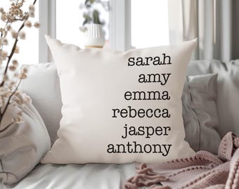 Personalized Family Name Throw Pillow Case - Housewarming gift for her, birthday gift for mom, grandma, Valentine gift, House decor gift