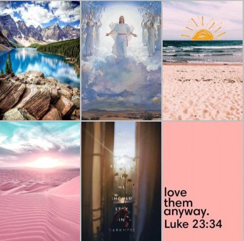 Christian Collage Kit Religious Wall Art Aesthetic Room Decor for Young