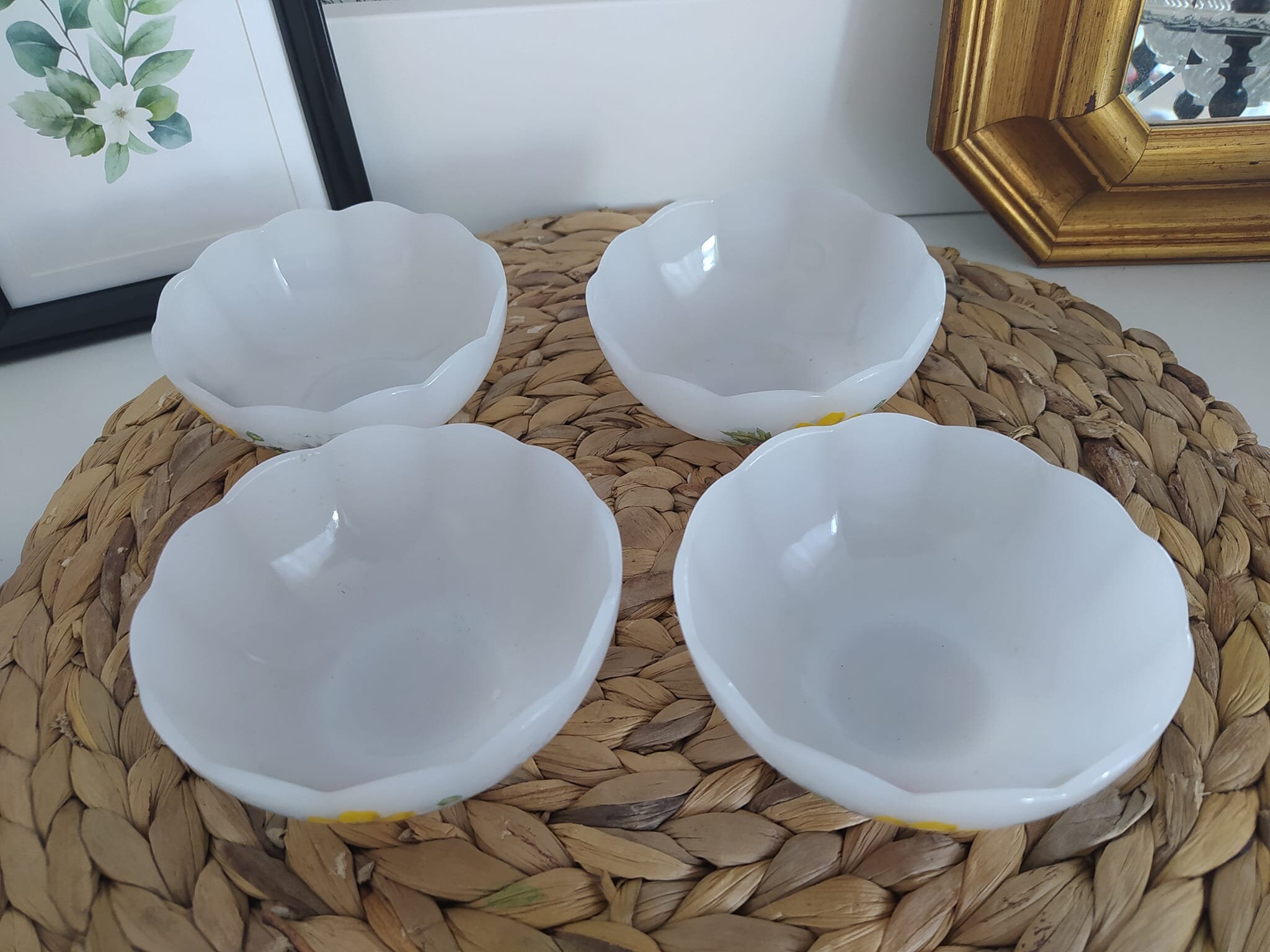 Lot De 4 Ramequins Arcopal Vintage - Décor Floral - Neufs Dans Leur Emballage