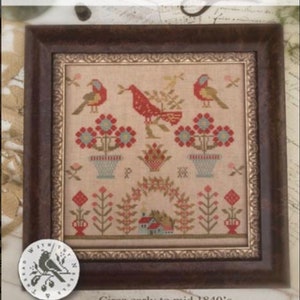 RED BIRD SAMPLER * With Thy Needle and Thread * Brenda Gervais * Counted Cross Stitch Pattern-c
