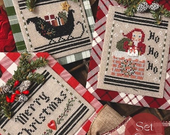 Christmas in the Country Set One * Annie Beez Folk Art * Cross Stitch Pattern-b