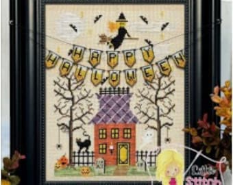 HOLIDAY BANNER: HALLOWEEN * Little Stitch Girl * Cross Stitch Pattern-c
