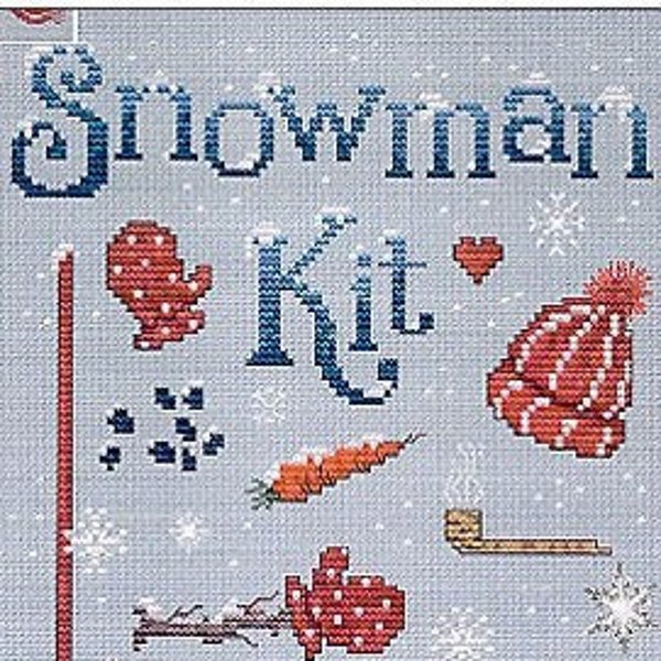 SNOWMAN KIT * Sue Hills Designs * Counted Cross Stitch Pattern * with charm-3