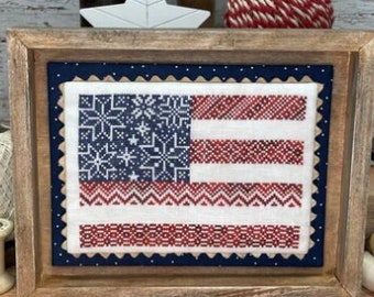 AMERICAN FLAG * Erin Elizabeth Designs * Cross Stitch Pattern -c