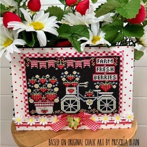 BERRY PATCH * Let&#39;s Go Ride A Bike * Stitching With The Housewives * Counted Cross Stitch Pattern-2