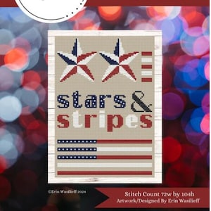 STARS & STRIPES * Erin Elizabeth Designs * Cross Stitch Pattern - 3
