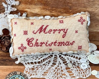 MERRY CHRISTMAS * Annie Beez Folk Art * Cross Stitch Pattern-b