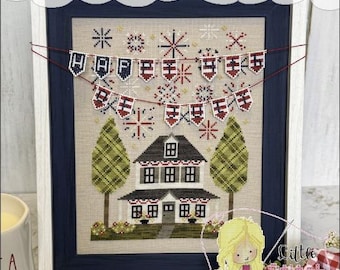 HOLIDAY BANNER: 4th Of July * Little Stitch Girl * Cross stitch pattern - c
