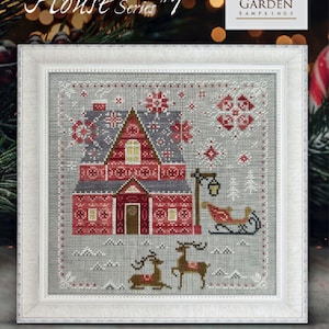 FABULOUS HOUSE SERIES * Santa&#39;s House #1 * Cottage Garden Samplings * Counted Cross Stitch Pattern-b