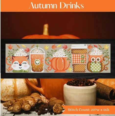 AUTUMN DRINKS * Shannon Christine Designs * Counted Cross Stitch ...