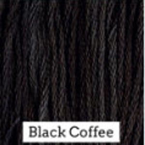 May include: Black cotton cord, a type of string or rope, with a smooth, tightly woven texture.