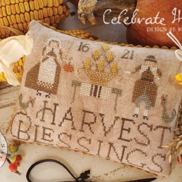 CELEBRATE HARVEST * With Thy Needle and Thread * Counted Cross Stitch Pattern-2