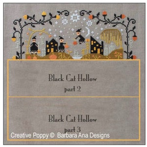 BLACK CAT HOLLOW * Part 1 * Barbara Ana Designs *  Counted cross stitch pattern-c