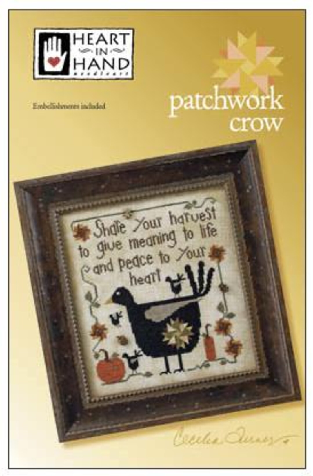 PATCHWORK CROW * Heart in Hand * Cross Stitch Pattern-b - Etsy