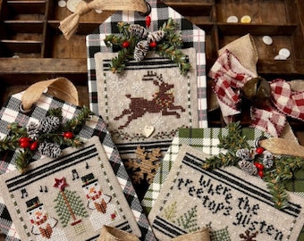 CHRISTMAS In THE COUNTRY * Set 3 * Annie Beez Folk Art * Cross Stitch Pattern-b