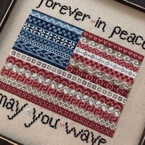 FOREVER IN PEACE * Sweet Wing Studio * Counted Cross Stitch Pattern * Flag-2