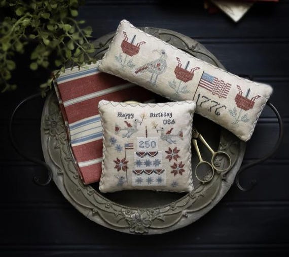 HAPPY BIRTHDAY, USA * Plum Street Samplers * Counted Cross Stitch Pattern-b