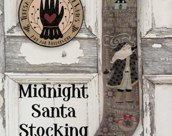 Nashville Needlework Market * MIDNIGHT SANTA STOCKING * Teresa Kogut * Cross Stitch Pattern - c