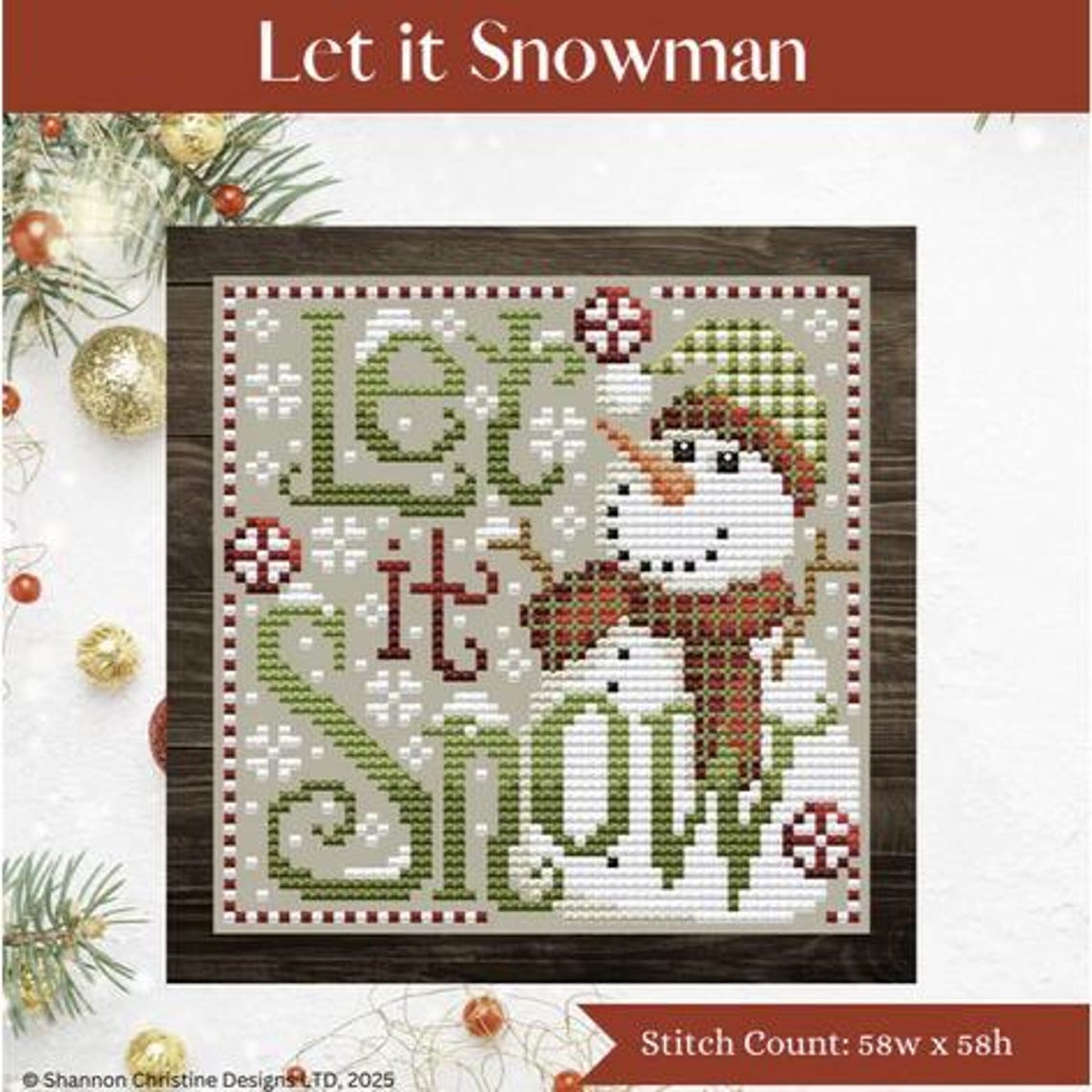 LET IT SNOWMAN * Shannon Christine Designs * Counted Cross Stitch ...