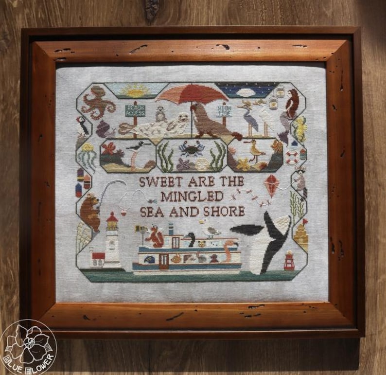 SEA & SHORE * the Blue Flower * Cross Stitch Pattern-c - Etsy