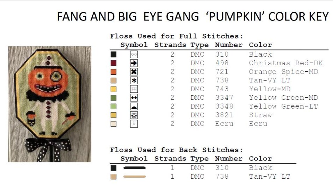 Fang and Big Eye Gang * Twin Peak Primitives * Cross Stitch Pattern-c ...