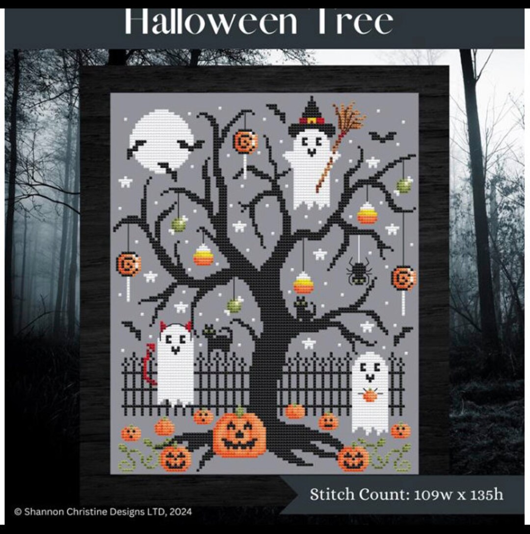 HALLOWEEN TREE * Shannon Christine Designs * Cross Stitch Pattern-c - Etsy