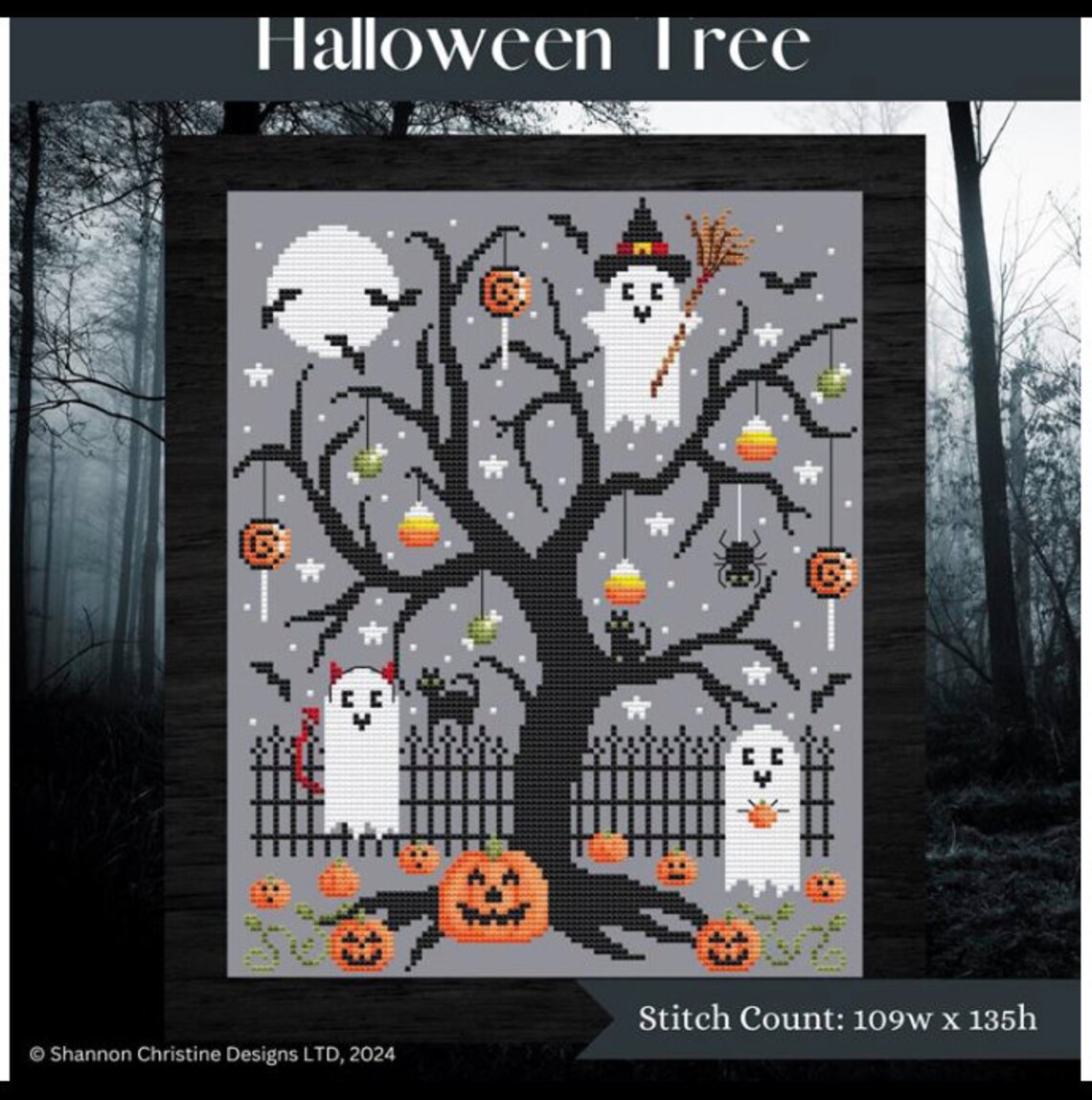HALLOWEEN TREE * Shannon Christine Designs * Cross Stitch Pattern-c - Etsy