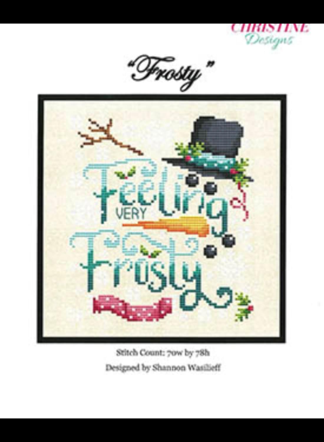 FROSTY * Shannon Christine Designs * Counted Cross Stitch Pattern * Christmas-3