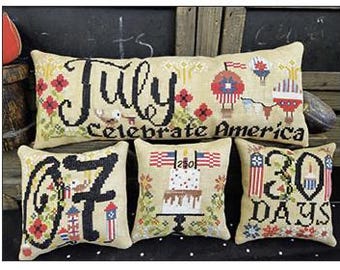 JULY * Celebrate America * Quaint Rose Needlearts * Cross stitch pattern - b