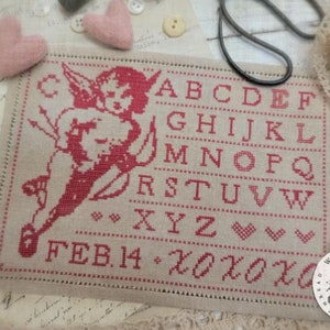 CUPID'S SAMPLER * With Thy Needle & Thread * Brenda Gervais *  Cross Stitch Pattern-b