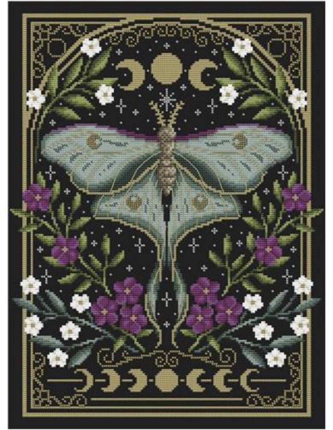 LUNA MOTH * Shannon Christine Designs * Counted Cross Stitch Pattern-c ...
