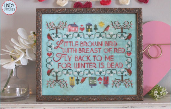 LITTLE BROWN BIRD * Lindy Stitches * Cross Stitch-b - Etsy