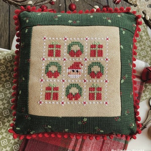 DECEMBER NINE PATCH * Primrose Cottage Stitches * Counted Cross Stitch Pattern * Christmas-1a