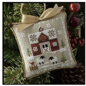 LITTLE RED BARN * Farmhouse Christmas series * Little House Needleworks * Counted Cross Stitch Pattern-2