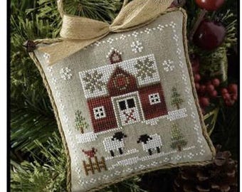 LITTLE RED BARN * Farmhouse Christmas series * Little House Needleworks * Counted Cross Stitch Pattern-b