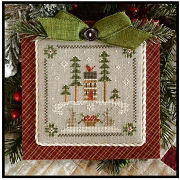 LOG CABIN BUNNIES * Log Cabin Christmas #2 Series * Little House Needleworks * Cross Stitch-2